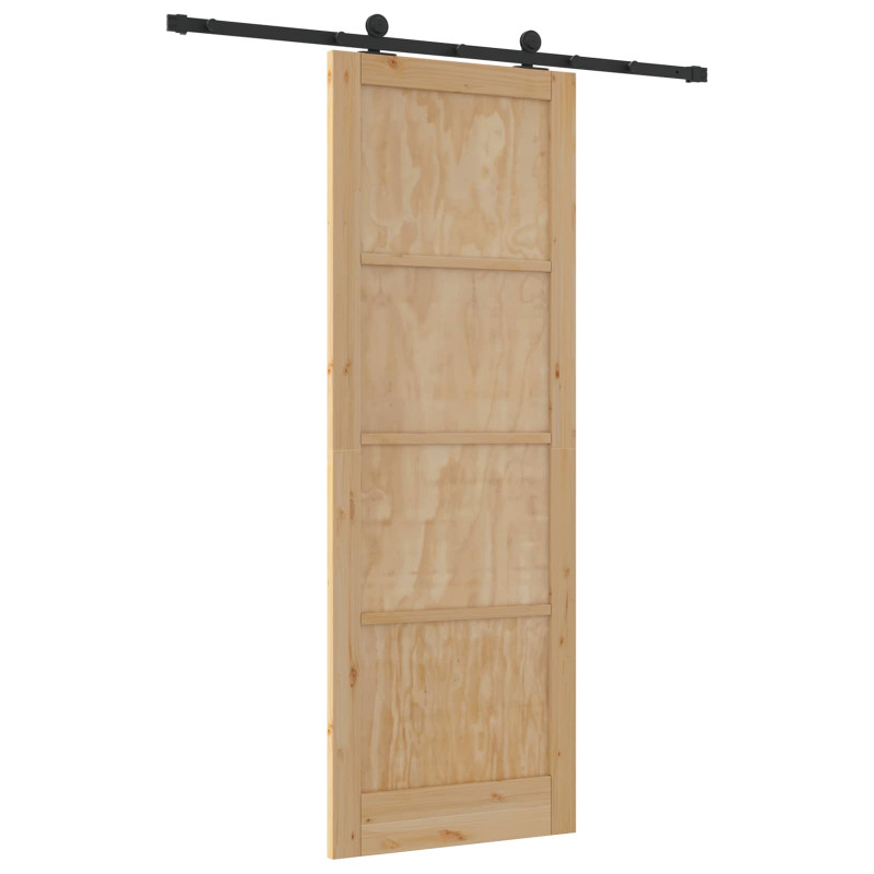 Drzwi przesuwne Naturalny i czarny 83 x 232 cm