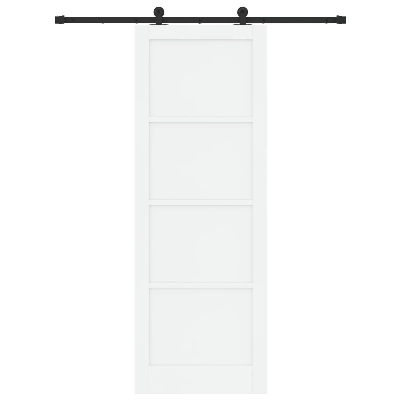 Drzwi przesuwne biały i czarny 83 x 232 cm Lite drewno sosnowe