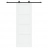 Drzwi przesuwne biały i czarny 83 x 232 cm Lite drewno sosnowe