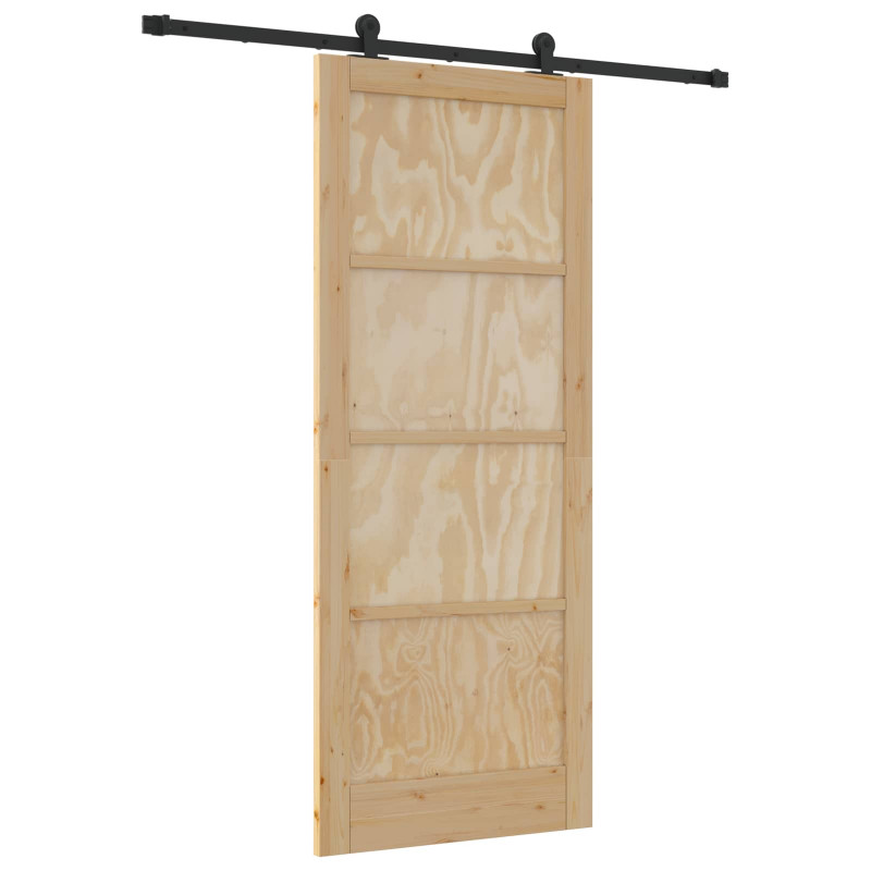Drzwi przesuwne Naturalny i czarny 86 x 211 cm