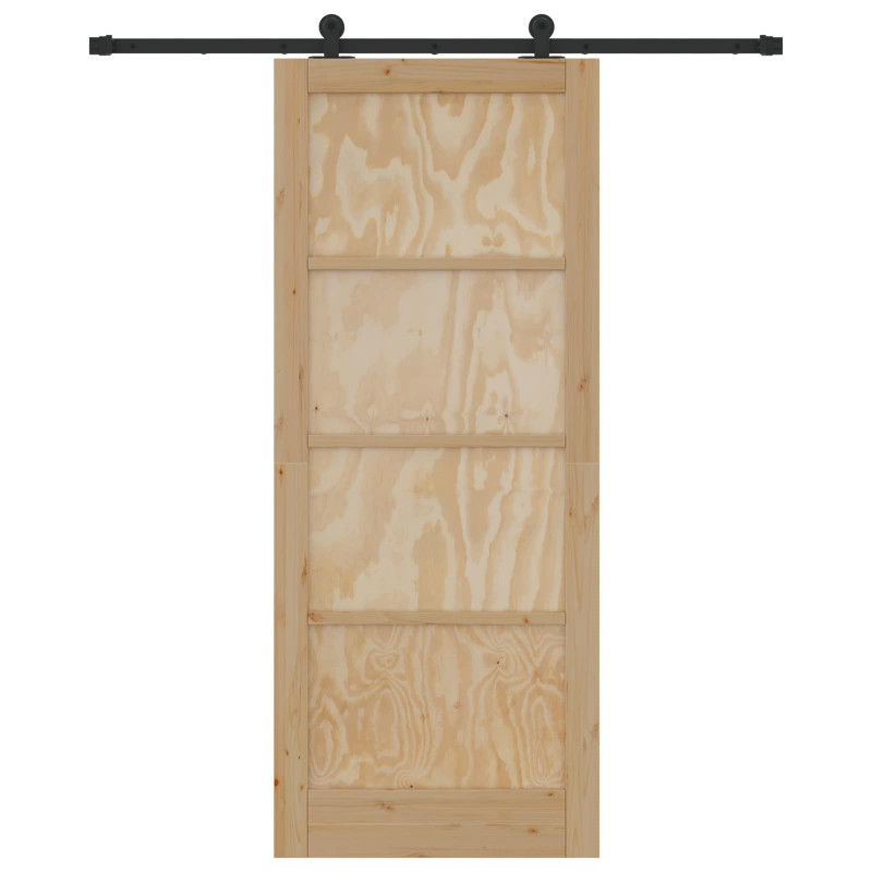Drzwi przesuwne Naturalny i czarny 86 x 211 cm