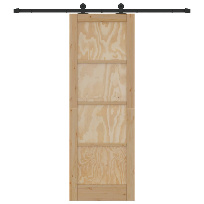 Drzwi przesuwne Naturalny i czarny 73,5 x 211 cm