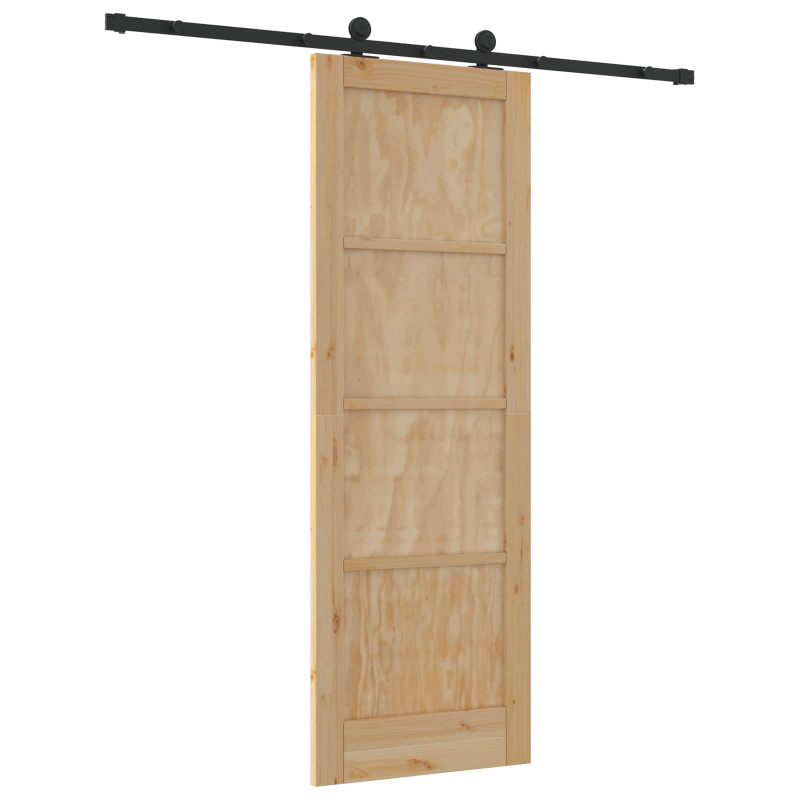 Drzwi przesuwne Naturalny i czarny 73,5 x 211 cm