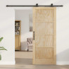 Drzwi przesuwne Naturalny i czarny 83 x 202 cm