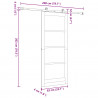 Drzwi przesuwne Naturalny i czarny 83 x 202 cm