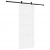 Drzwi przesuwne biały i czarny 83 x 202 cm Lite drewno sosnowe