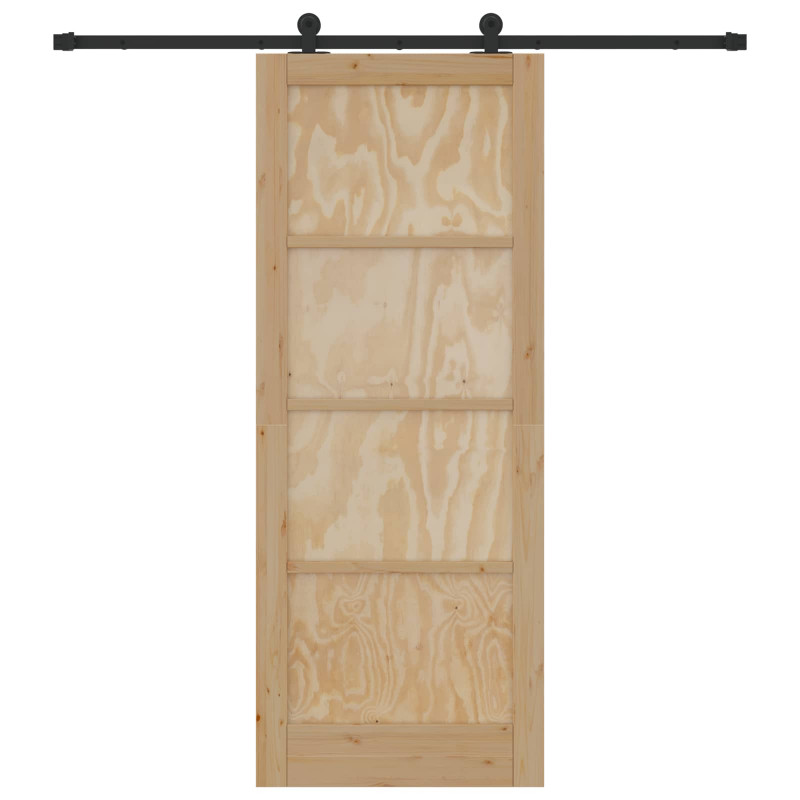 Drzwi przesuwne Naturalny i czarny 83 x 211 cm