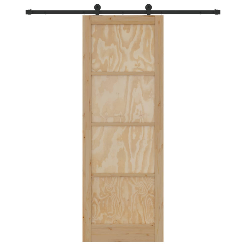 Drzwi przesuwne Naturalny i czarny 83 x 232 cm