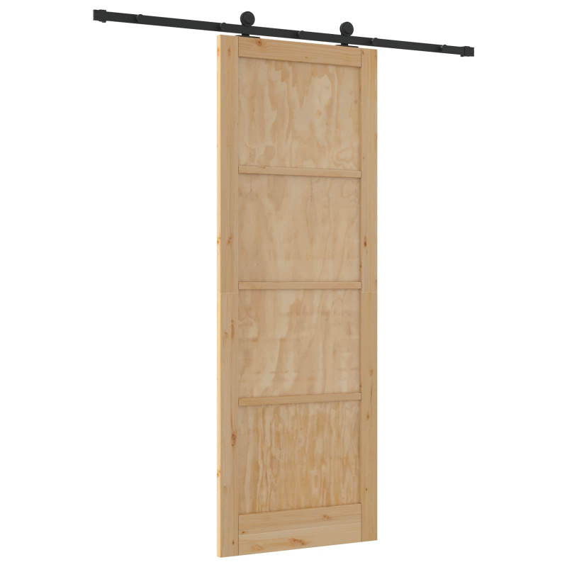 Drzwi przesuwne Naturalny i czarny 83 x 232 cm