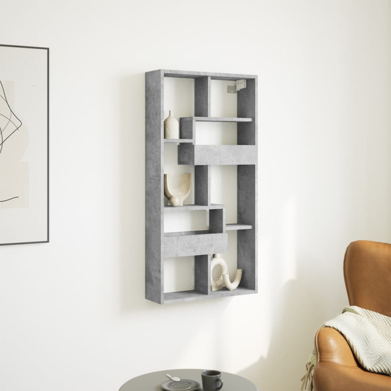 Szafka wisząca, szarość betonu, 50x15x100 cm