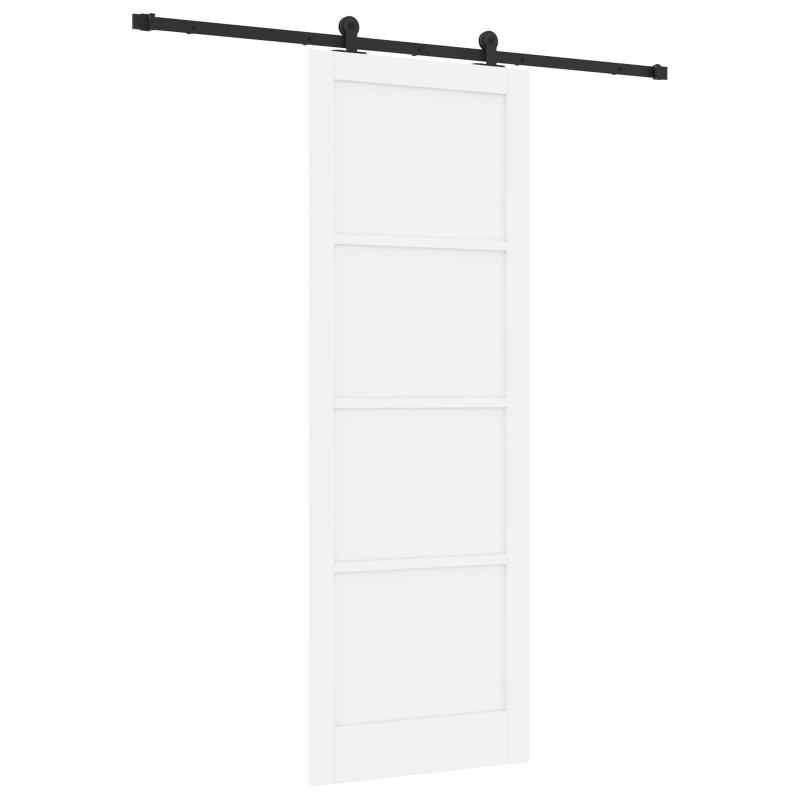 Drzwi przesuwne biały i czarny 83 x 232 cm Lite drewno sosnowe