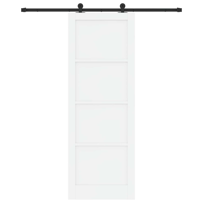 Drzwi przesuwne biały i czarny 83 x 232 cm Lite drewno sosnowe