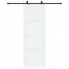 Drzwi przesuwne biały i czarny 83 x 232 cm Lite drewno sosnowe