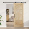 Drzwi przesuwne Naturalny i czarny 86 x 211 cm