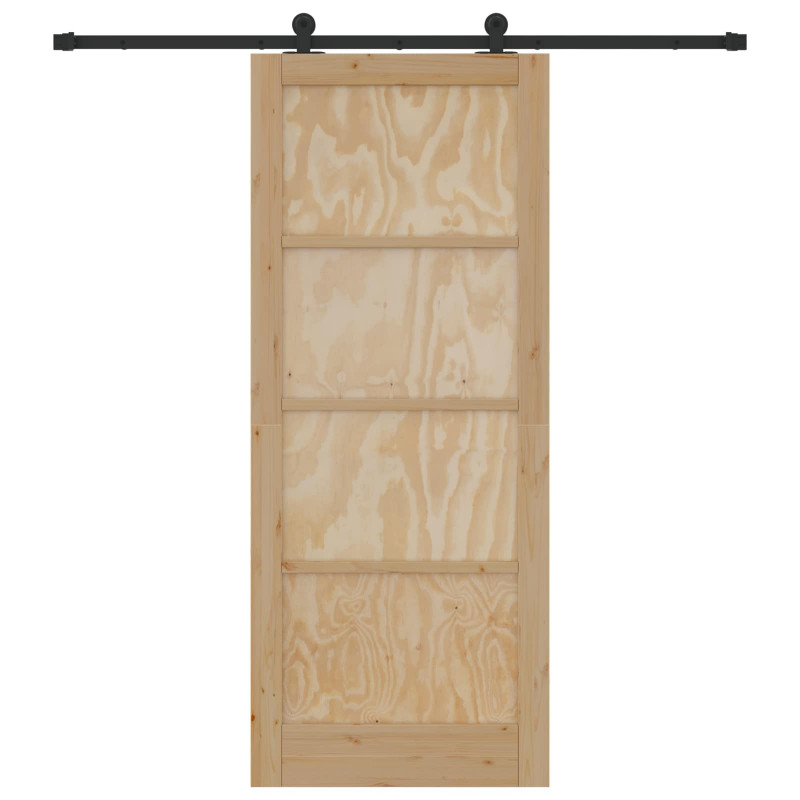 Drzwi przesuwne Naturalny i czarny 86 x 211 cm
