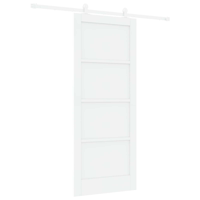 Drzwi przesuwne Biały 83 x 202 cm Lite drewno sosnowe