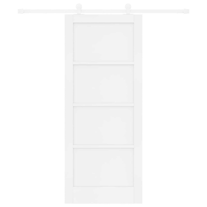 Drzwi przesuwne Biały 83 x 202 cm Lite drewno sosnowe