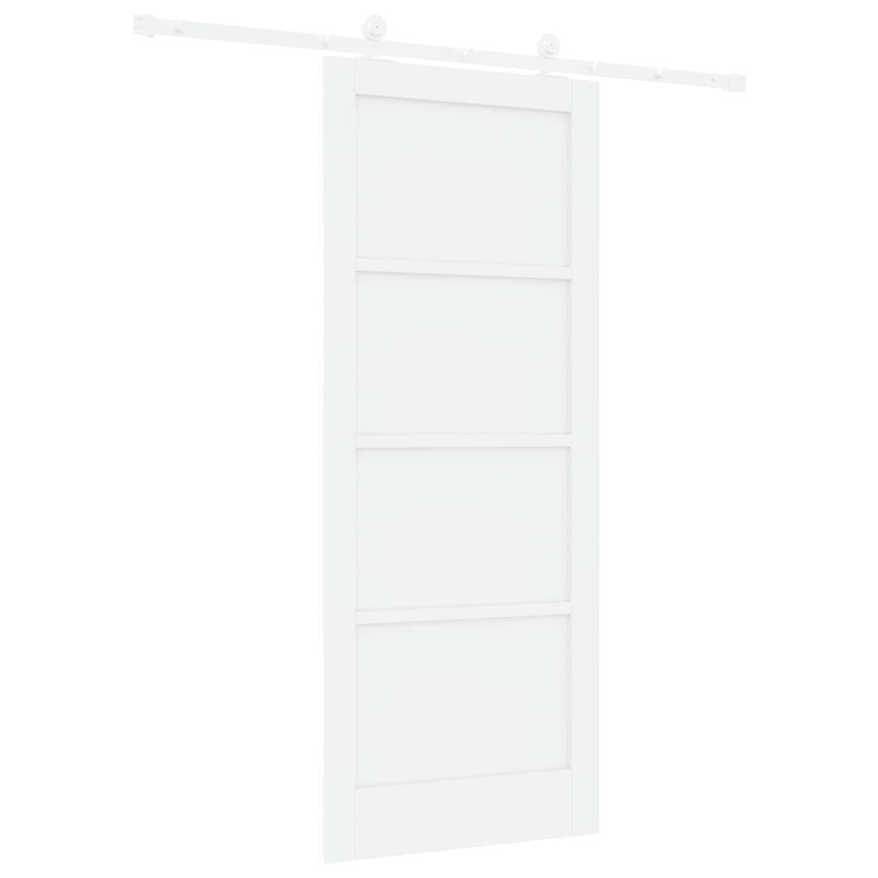 Drzwi przesuwne Biały 83 x 202 cm Lite drewno sosnowe