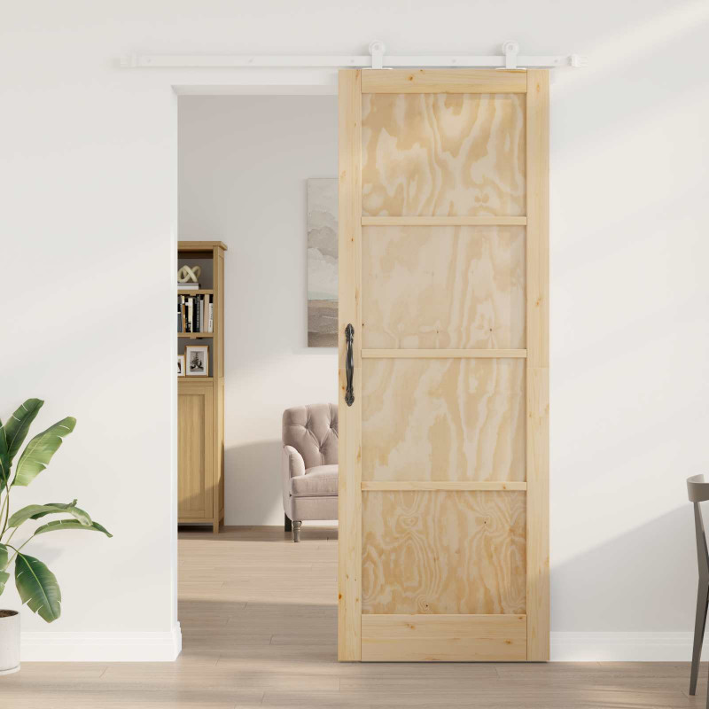 Drzwi przesuwne Naturalne i białe 83 x 232 cm