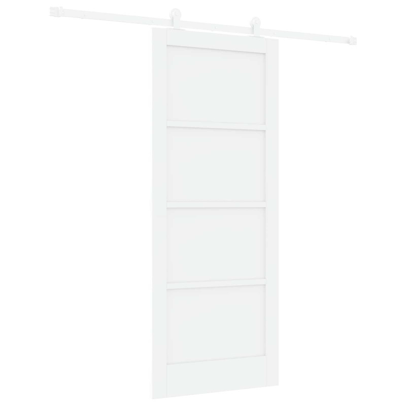 Drzwi przesuwne Biały 83 x 202 cm Lite drewno sosnowe