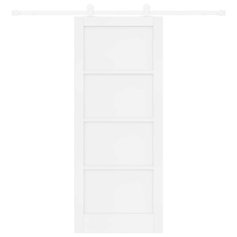 Drzwi przesuwne Biały 83 x 202 cm Lite drewno sosnowe