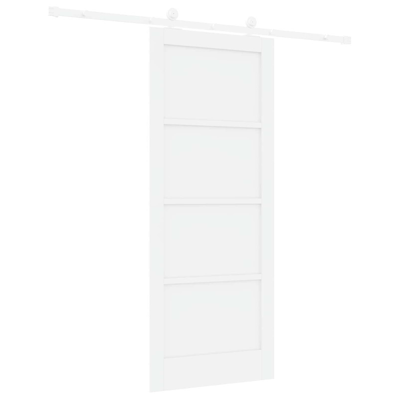 Drzwi przesuwne Biały 83 x 202 cm Lite drewno sosnowe