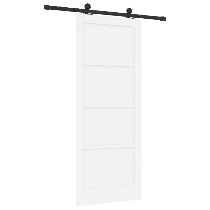 Drzwi przesuwne ORKDAL Biały 83 x 202 cm Lite drewno sosnowe