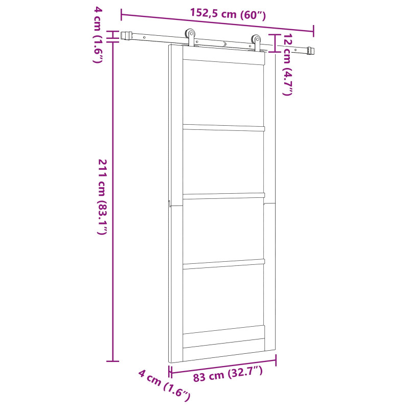Drzwi przesuwne ORKDAL naturalny 83 x 211 cm