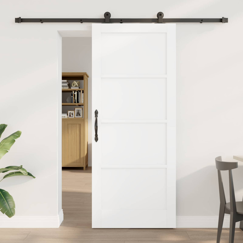 Drzwi przesuwne ORKDAL Biały 83 x 202 cm Lite drewno sosnowe