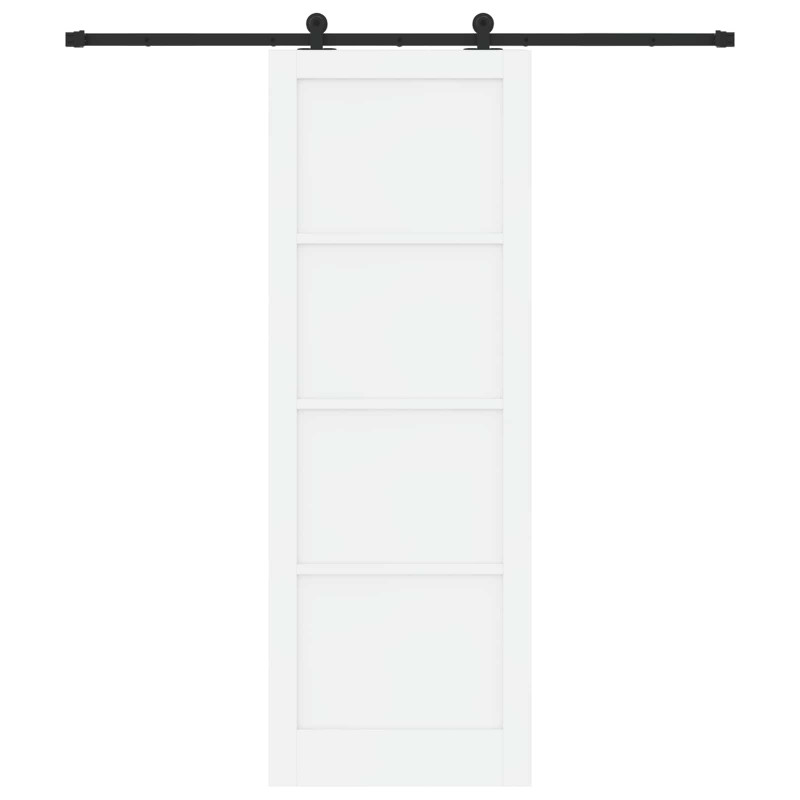 Drzwi przesuwne ORKDAL Biały 83 x 232 cm Lite drewno sosnowe