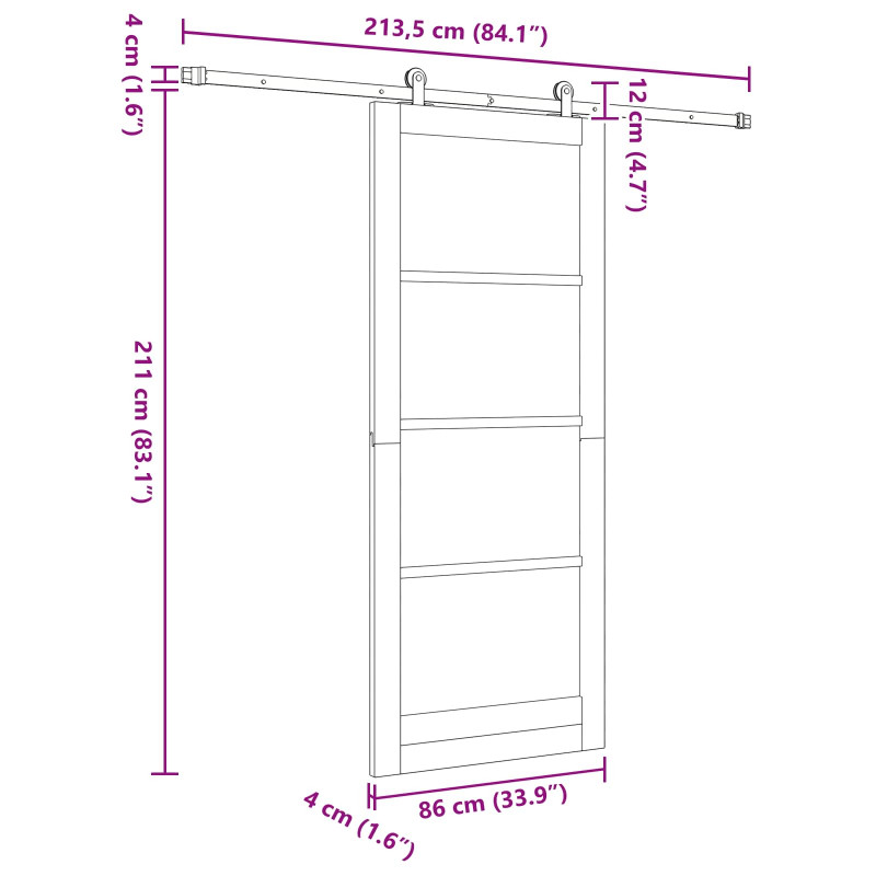 Drzwi przesuwne ORKDAL naturalny 86 x 211 cm