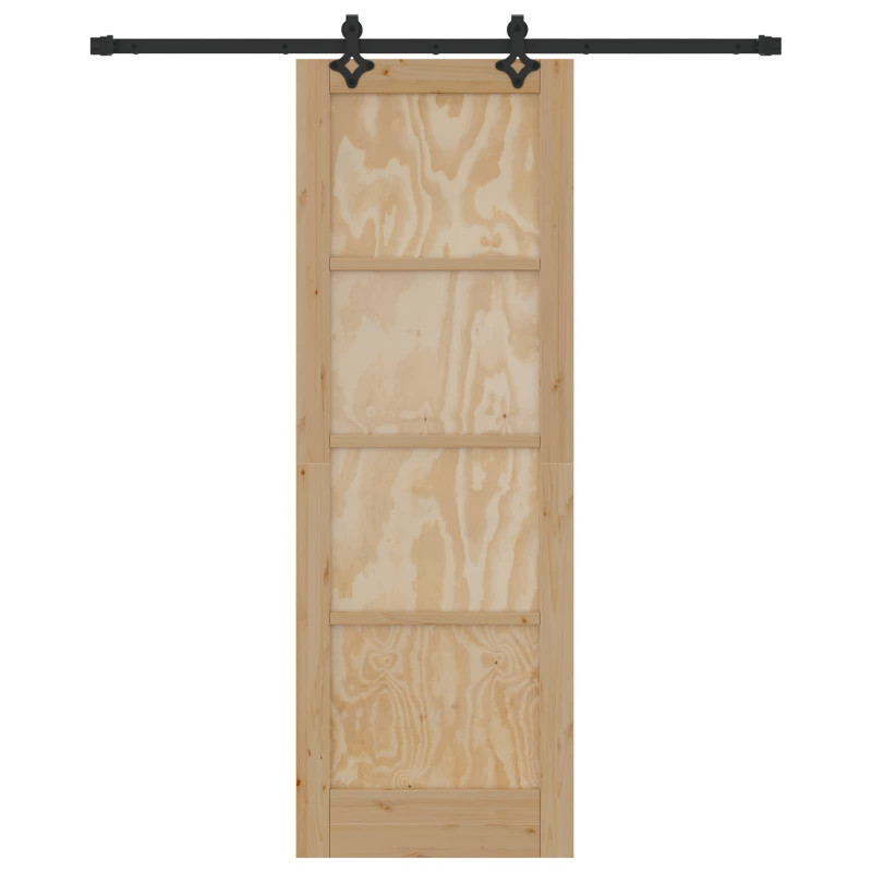 Drzwi przesuwne Naturalny i czarny 73,5 x 211 cm