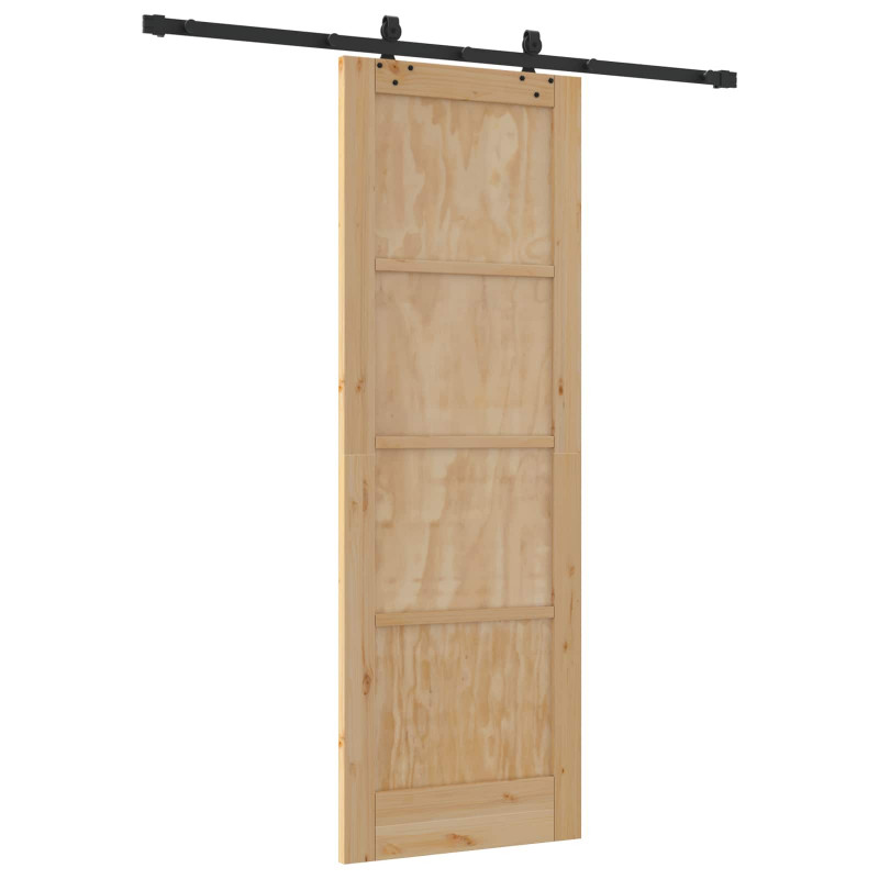 Drzwi przesuwne Naturalny i czarny 73,5 x 211 cm