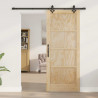 Drzwi przesuwne Naturalny i czarny 83 x 202 cm
