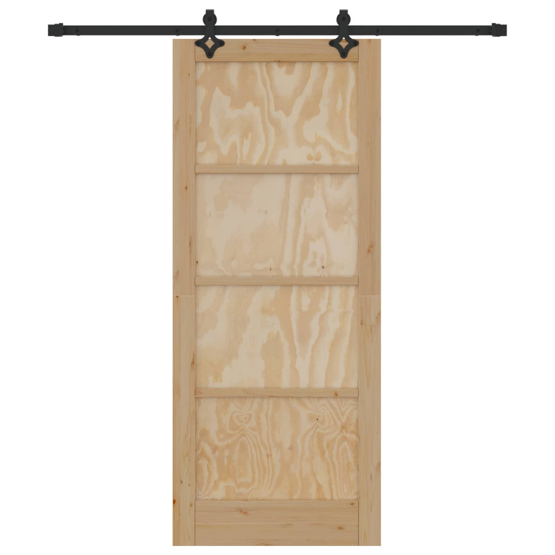 Drzwi przesuwne Naturalny i czarny 83 x 202 cm