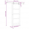 Drzwi przesuwne Naturalny i czarny 83 x 202 cm