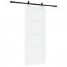 Drzwi przesuwne biały i czarny 83 x 202 cm Lite drewno sosnowe