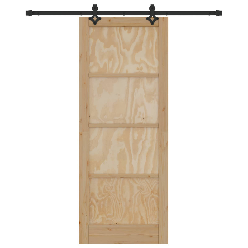 Drzwi przesuwne Naturalny i czarny 83 x 211 cm