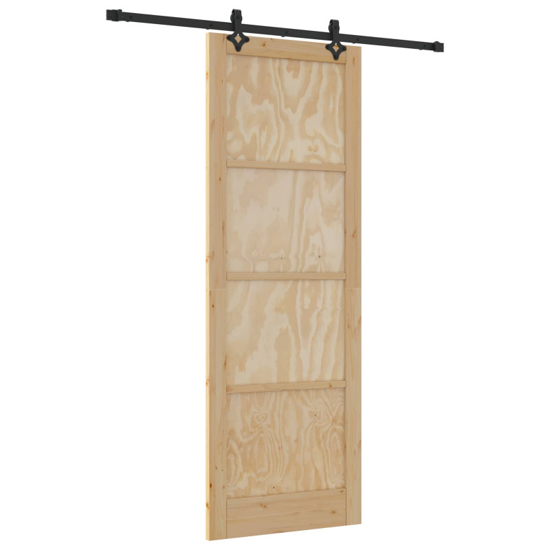 Drzwi przesuwne Naturalny i czarny 83 x 232 cm
