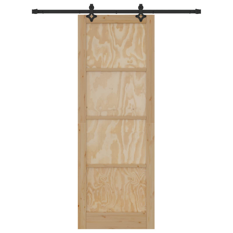 Drzwi przesuwne Naturalny i czarny 83 x 232 cm