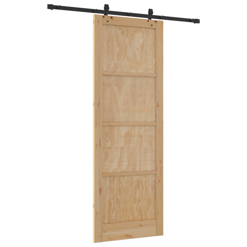 Drzwi przesuwne Naturalny i czarny 83 x 232 cm