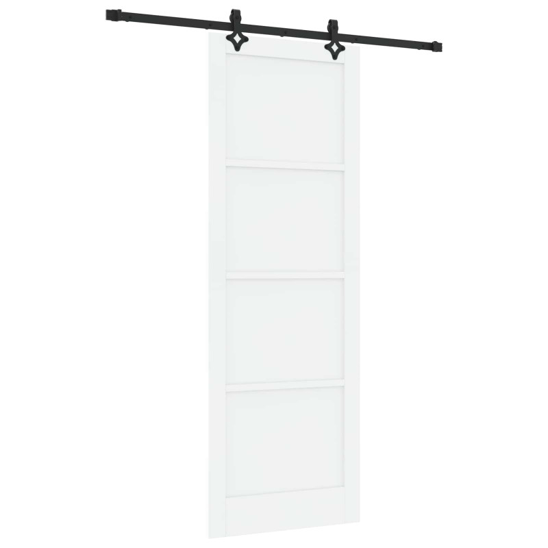 Drzwi przesuwne biały i czarny 83 x 232 cm Lite drewno sosnowe