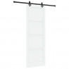 Drzwi przesuwne biały i czarny 83 x 232 cm Lite drewno sosnowe