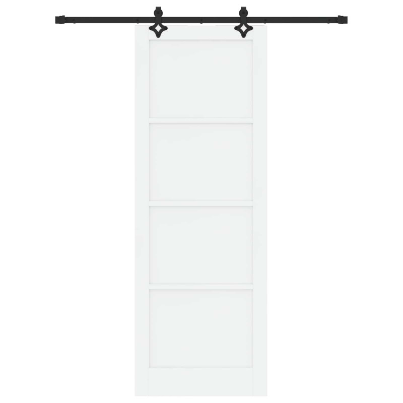 Drzwi przesuwne biały i czarny 83 x 232 cm Lite drewno sosnowe