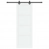 Drzwi przesuwne biały i czarny 83 x 232 cm Lite drewno sosnowe