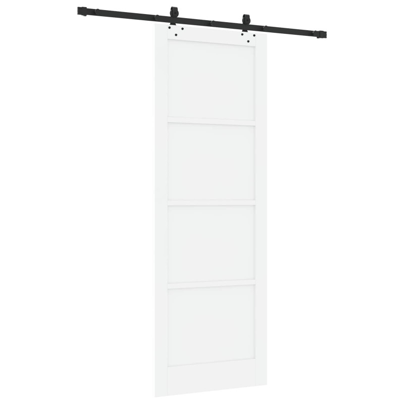 Drzwi przesuwne biały i czarny 83 x 232 cm Lite drewno sosnowe