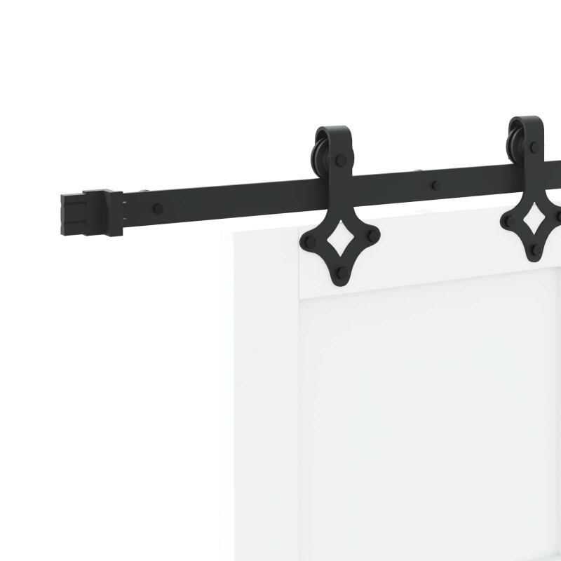 Drzwi przesuwne biały i czarny 83 x 232 cm Lite drewno sosnowe