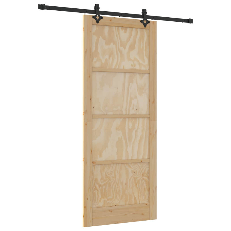 Drzwi przesuwne Naturalny i czarny 86 x 211 cm