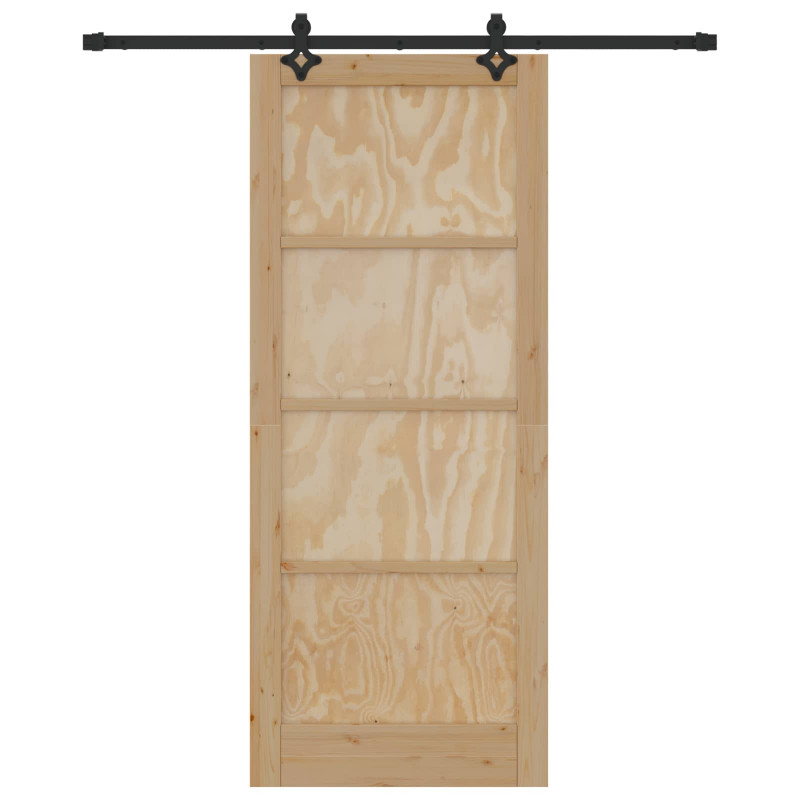 Drzwi przesuwne Naturalny i czarny 86 x 211 cm