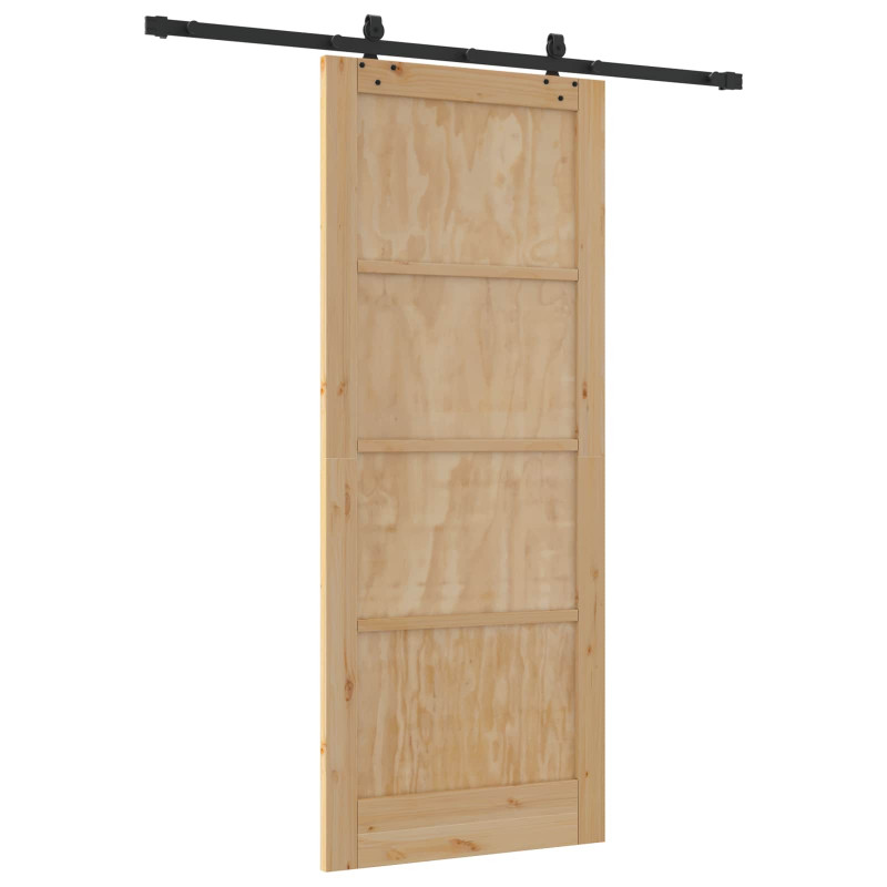 Drzwi przesuwne Naturalny i czarny 86 x 211 cm